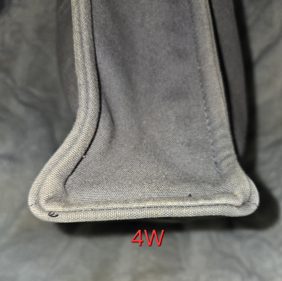 HERMÈS FOURRE TOUT MM HANDBAG/TOTE GREY/ORANGE/CREAM CANVAS W/PALLADIUM HRDWR - Picture 5 of 16